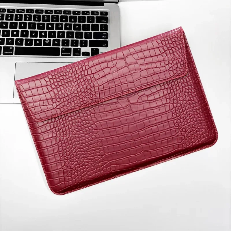 sacs pour ordinateur portable en cuir de crocodile pu avec nom personnalisé pour macbook pro 13, étui air retina 15, housse d'ordinateur pour coque huawei, livraison directe