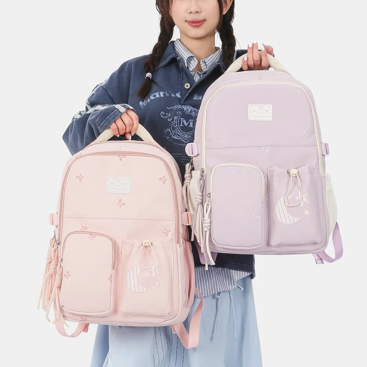 nouveau sac d'école orthopédique minimaliste pour les élèves du collège, sac à dos de voyage grande capacité pour les filles, multicolores, pour les trajets quotidiens