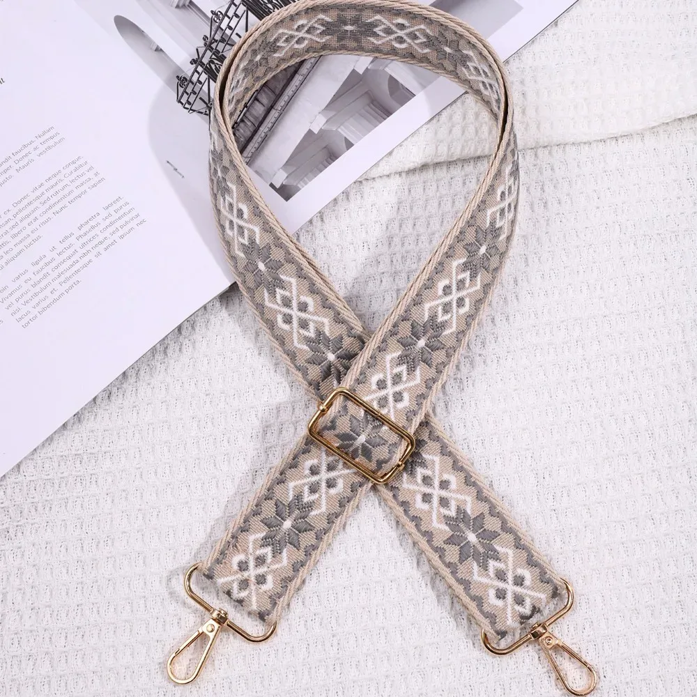 sangle de sac bandoulière en nylon détachable, style ethnique, réglable, pour sacs messager et sacs à main, sangle de remplacement