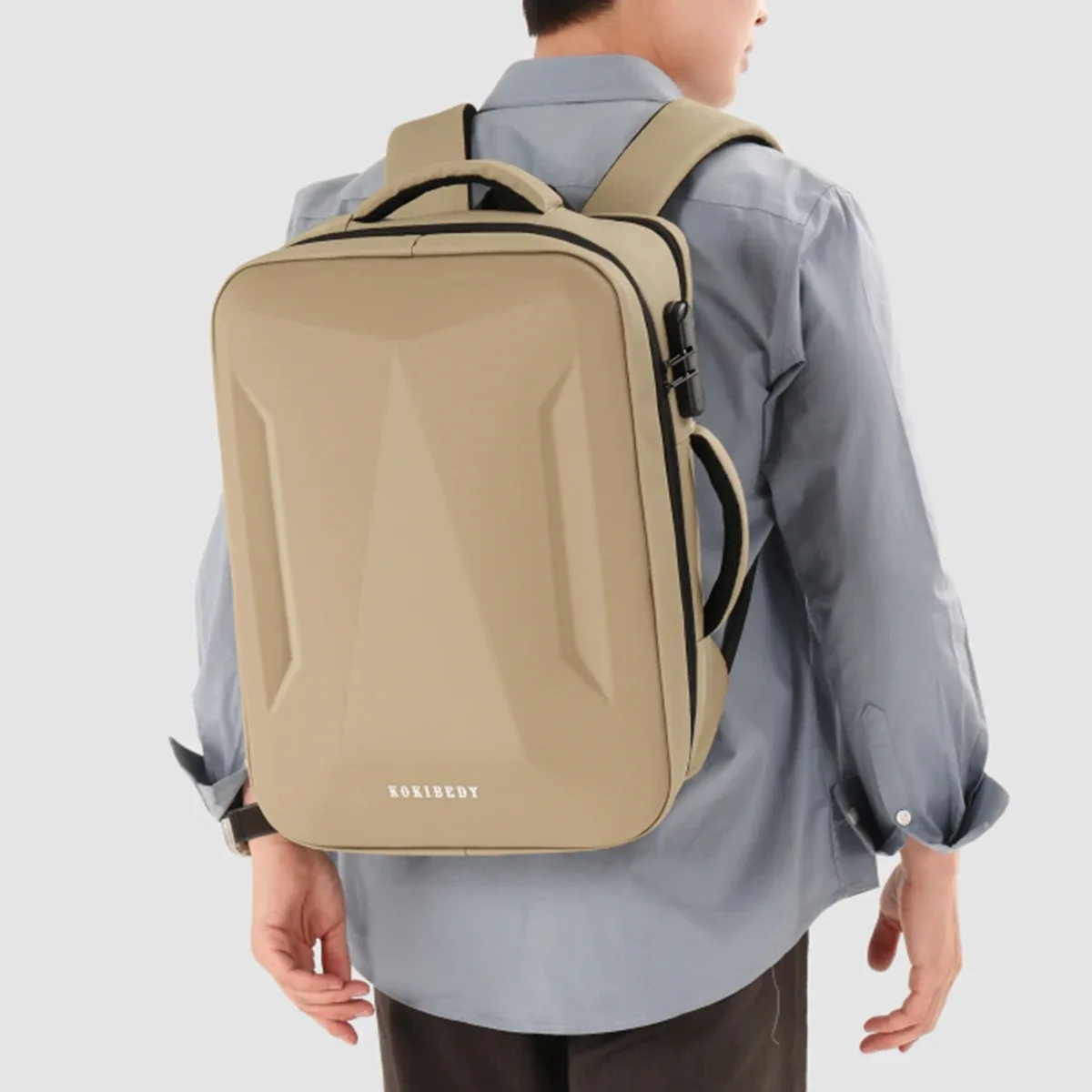 sac à dos professionnel rigide et léger avec serrure à combinaison pour homme, sac d'école grande capacité pour les voyages d'affaires, les trajets quotidiens, sac à dos de voyage pour ordinateur portable pour femme