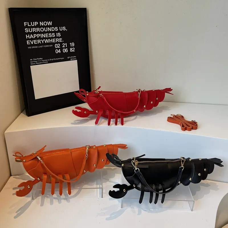 sacs à bandoulière en pu avec fermeture éclair, niche en forme de homard, sacs pour dames de haute qualité, couleur unie, rivets, sacs à bandoulière à la mode, 2025