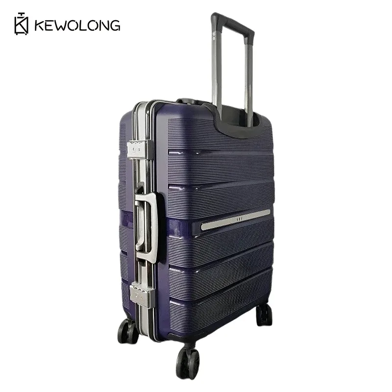 valise rigide à roulettes en pp, bagage cabine de grande capacité avec serrure et 4 roues, trolley de voyage léger et durable