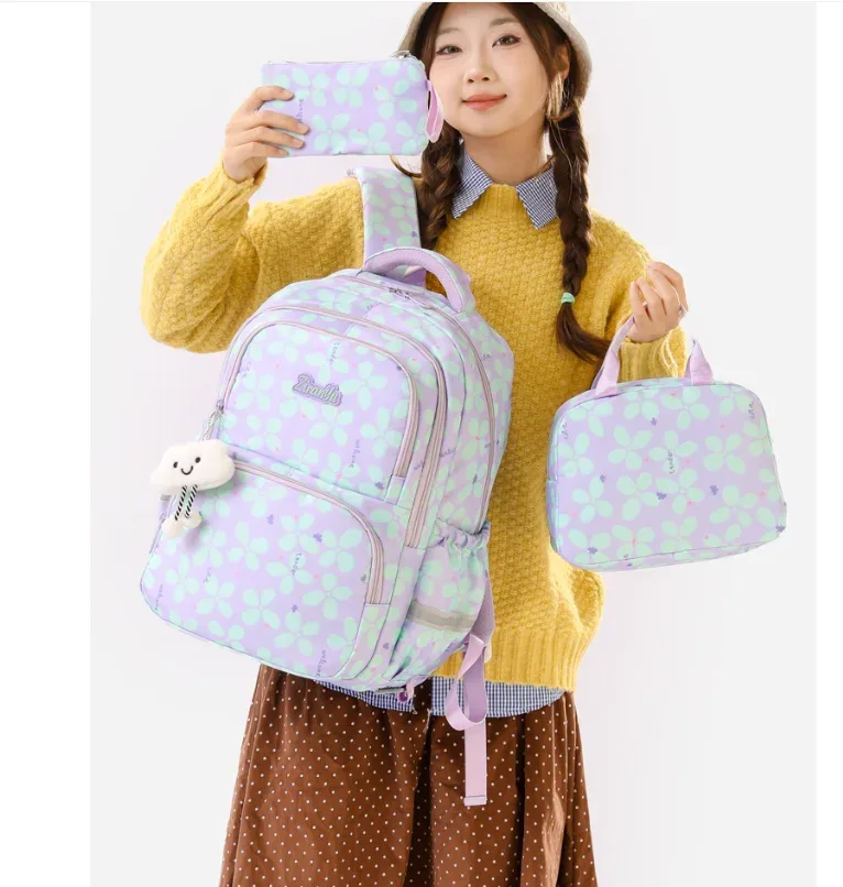 sac dos oxford université patchwork gris fermeture éclair sacs école nylon léger doux taille moyenne primaire collégien voyage