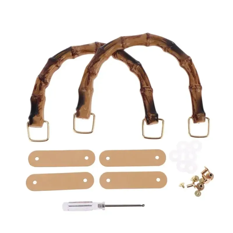 poignée de sac à main en bambou détachable faite à la main avec boucle, sangle de sac à bandoulière en plastique pour boîte cadeau diy