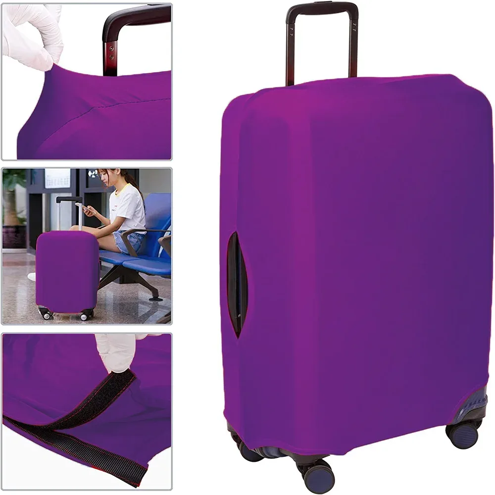 housse de protection pour bagages de 18 à 32 pouces, accessoires de voyage, tissu extensible illimité en or rose, housse anti-poussière, boîtier de chariot