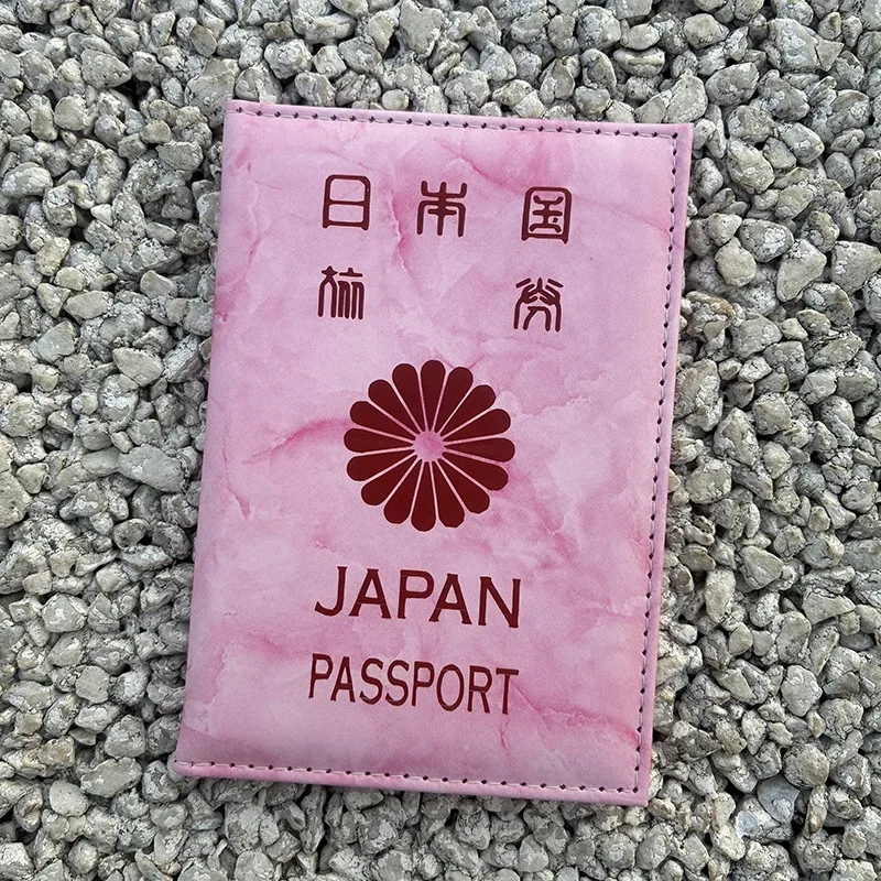 housse de passeport japonaise à motif marbré en cuir pu, porte-passeport japonais, étui de voyage pour passeports, protection pour passeports