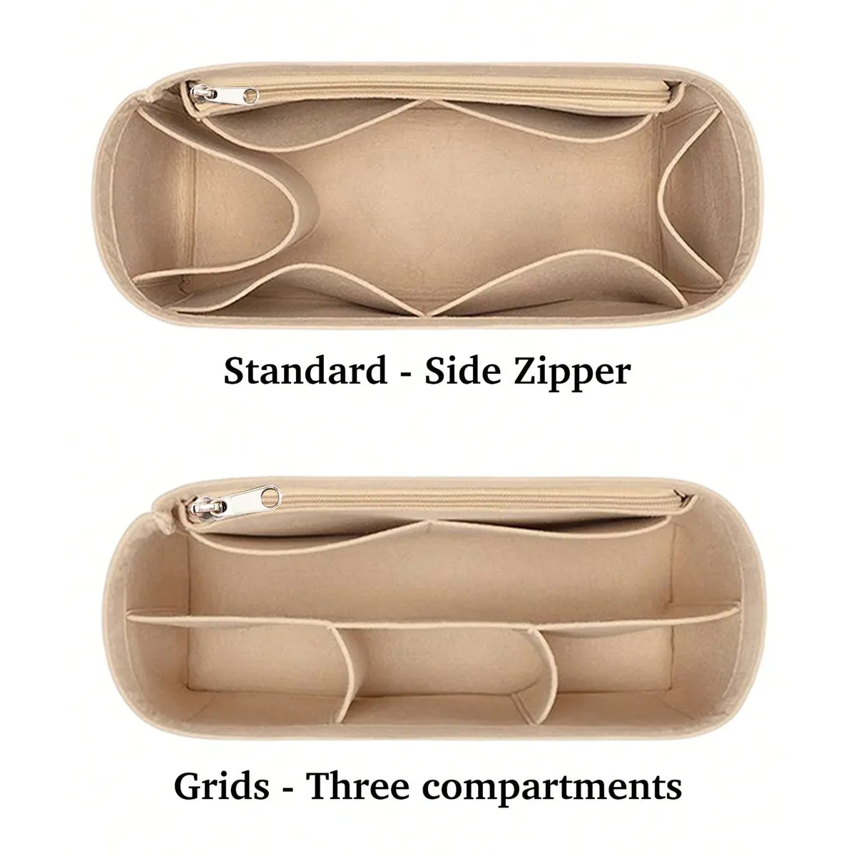 organisateur de sac fourre-tout en feutre, sac de rangement intérieur avec doublure, anti-déformation, insert intérieur multi-poches pour un rangement classifié