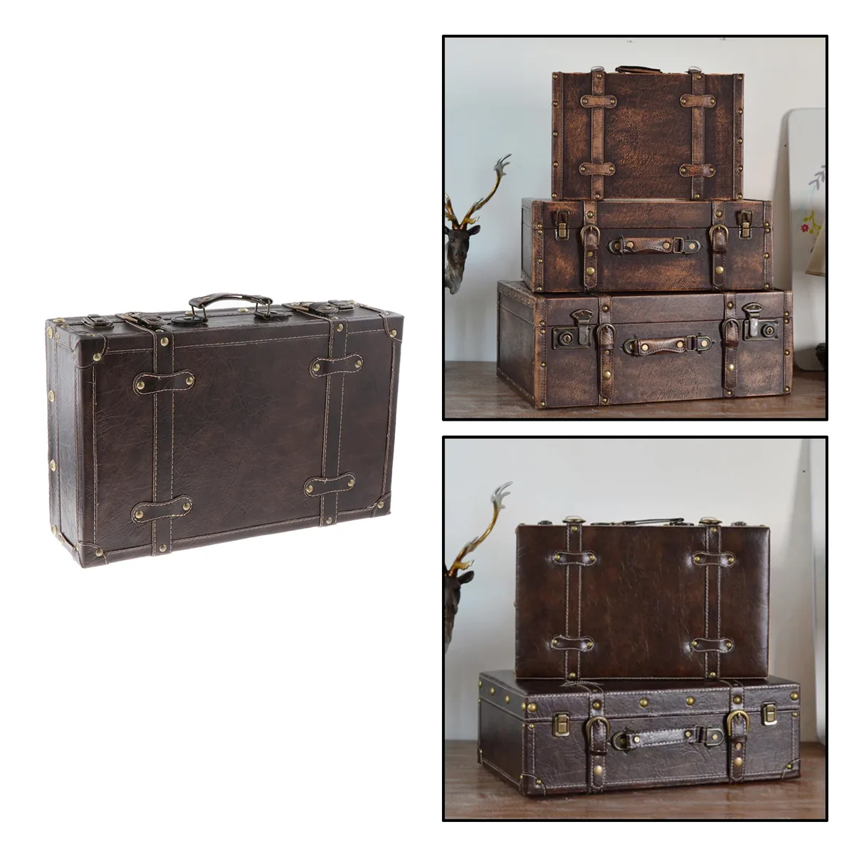 valise rétro en bois leatner, valise à bagages de style britannique, accessoires de photographie