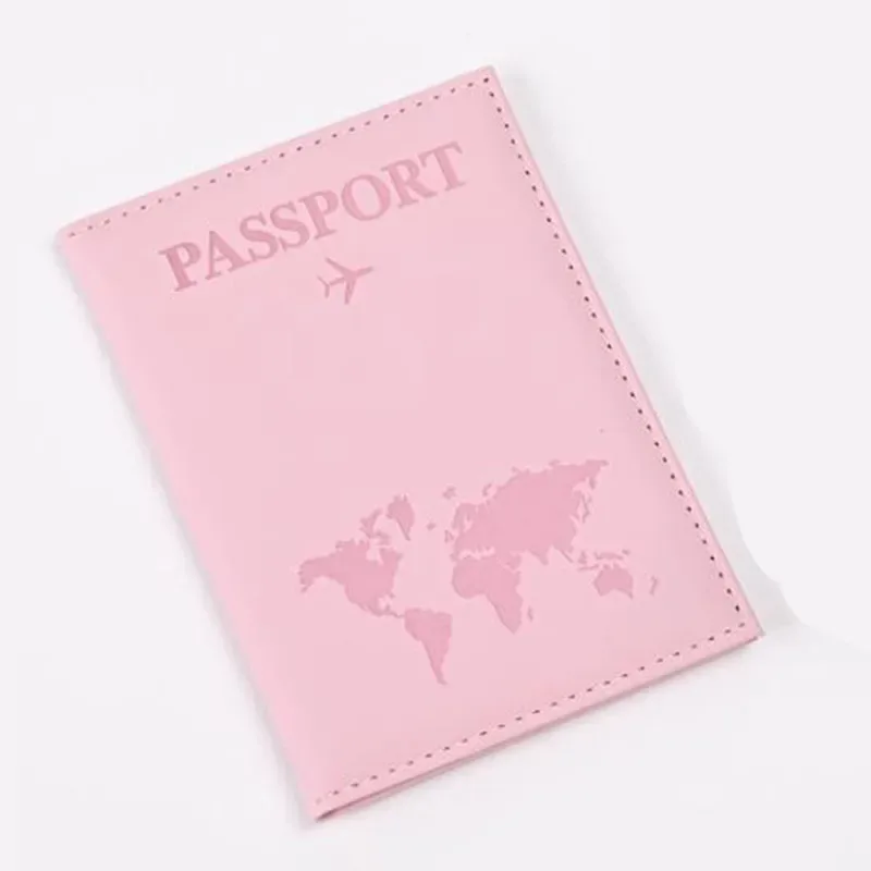 plan aérien accessoires de voyage porte-passeport couverture d'identité femmes hommes portable rose carte bancaire passeport affaires portefeuille en polyuréthane étui titulaire