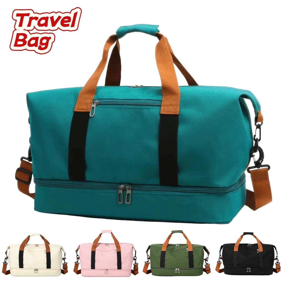 sac de voyage élégant et tendance, grande capacité, sac de sport et de gym avec compartiment à chaussures indépendant, sac de week-end et de nuit