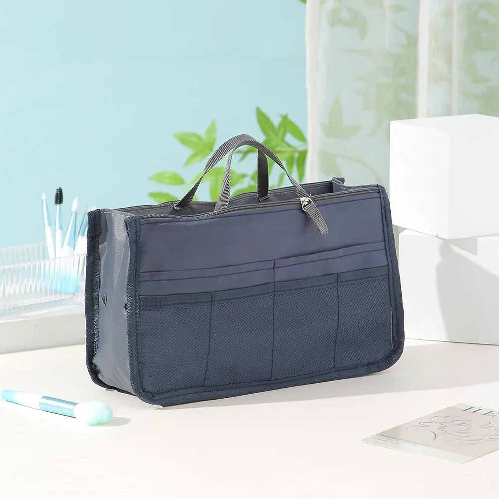 trousse de toilette de voyage multifonctionnelle à double fermeture éclair, grande capacité, organisateur de cosmétiques à plusieurs compartiments, pochette portable