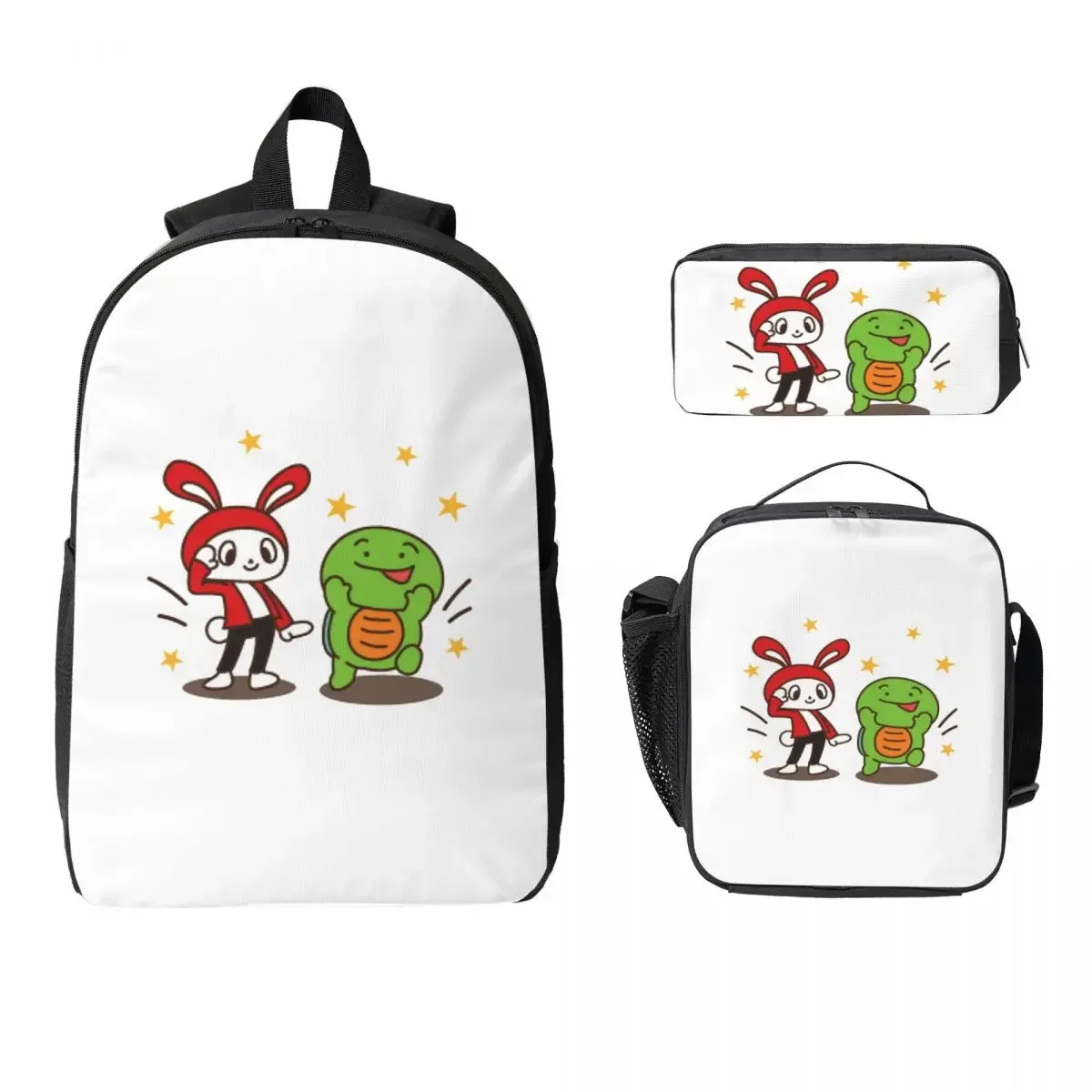 jj mikey maizen sac à dos étudiant garçons filles bookbag sac d'école ordinateur portable sacs à bandoulière 3ps sac à déjeuner isolé trousse à crayons