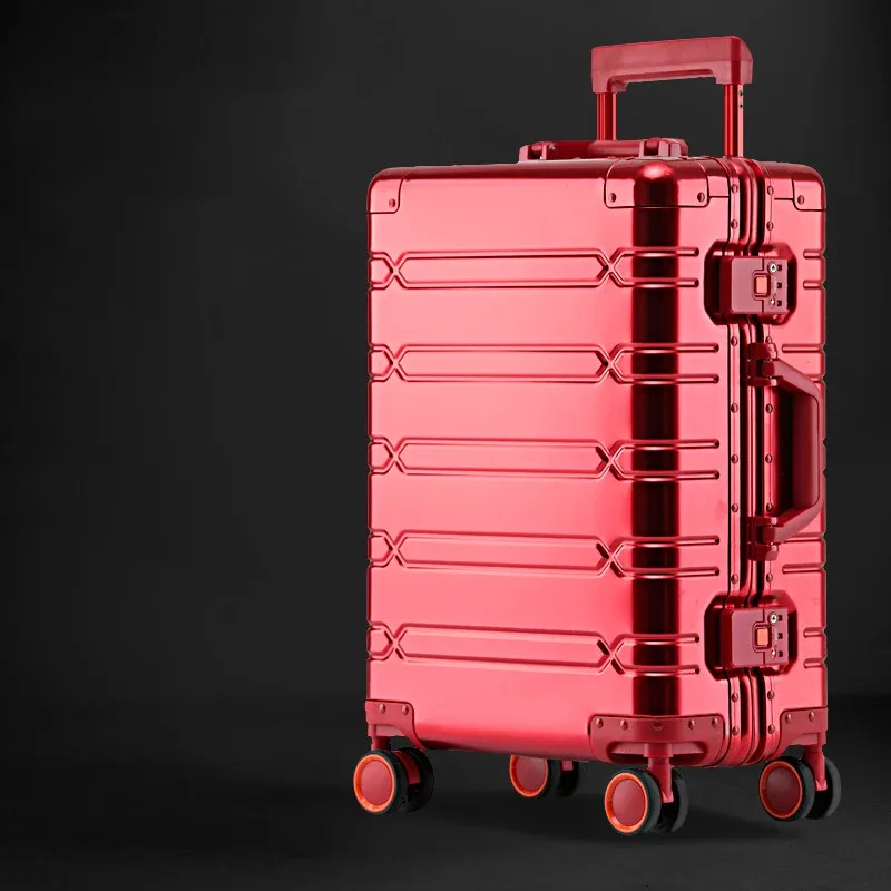 valise de voyage en alliage d'aluminium et de magnésium 100%, bagage roulant, chariot de 20/24/29 pouces, valise de cabine à main