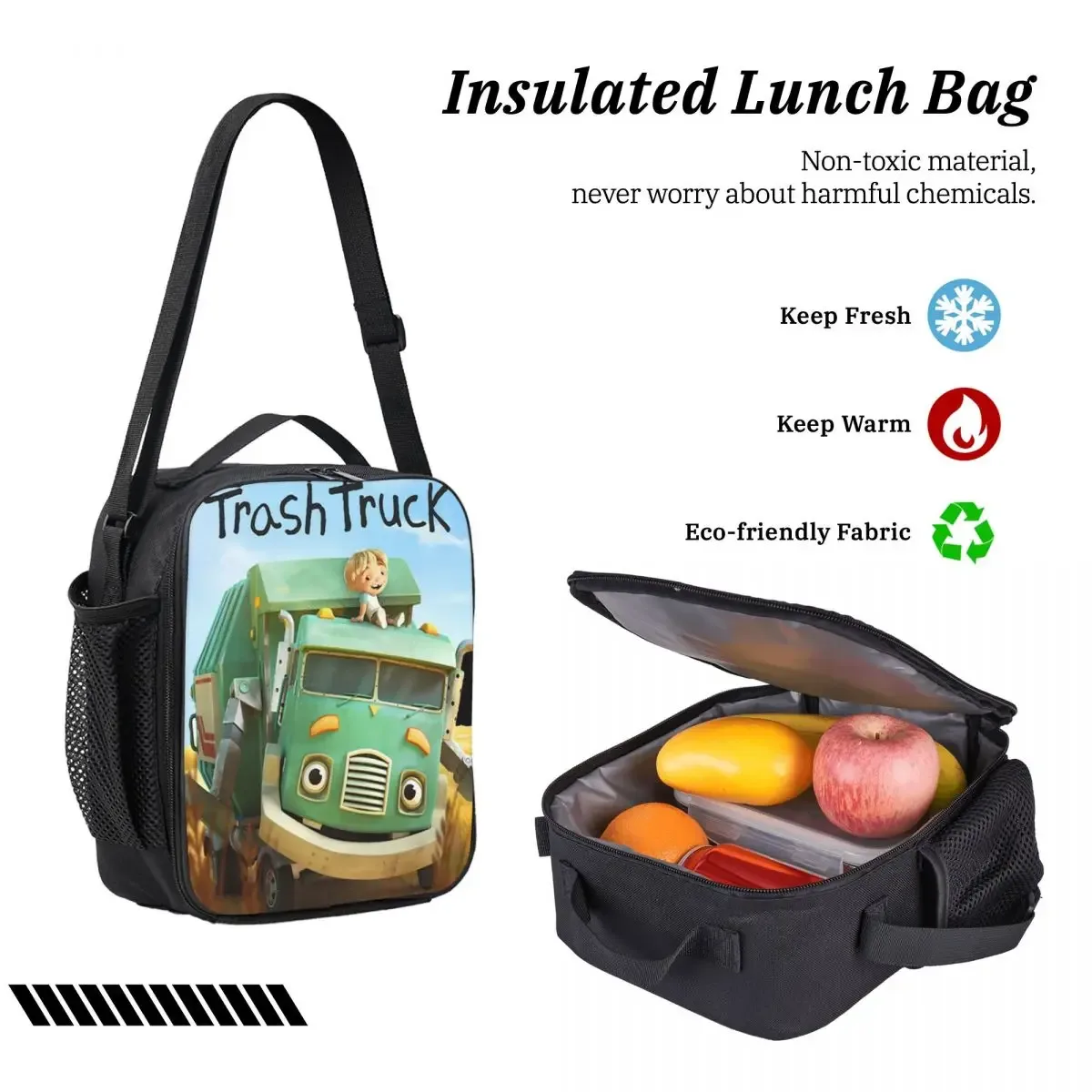 sac à dos de dessin animé hank and trash truck, sac d'école pour garçons et filles, sacs à bandoulière pour ordinateur, sac à déjeuner isolé 3ps, trousse à crayons