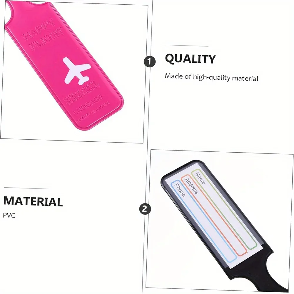 étiquettes de bagage de voyage, 6 pièces, couleurs mélangées, identification anti-perte, étiquette de bagage d'avion durable, accessoires de voyage