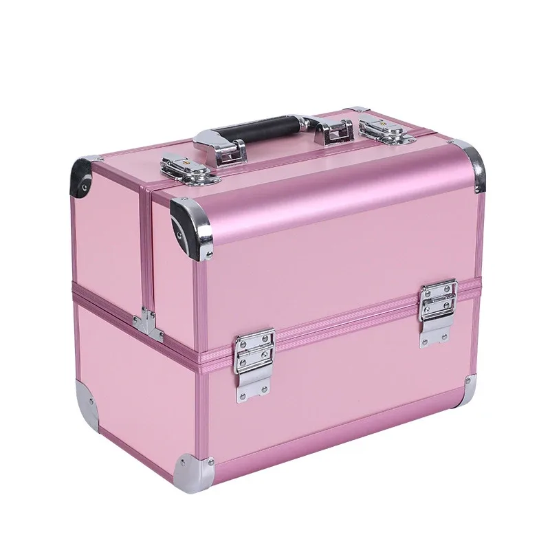 sac de maquillage extensible verrouillable, outils d'art des ongles en aluminium, boîte à cosmétiques, tiroirs multicouches, vernis à ongles, organisateur de rangement de manucure