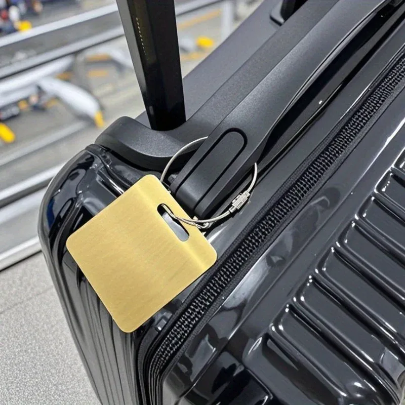 étiquette de valise personnalisée avec nom, texte personnalisé, gravure, étiquettes personnalisées, anti-perte, accessoires de voyage en acier inoxydable