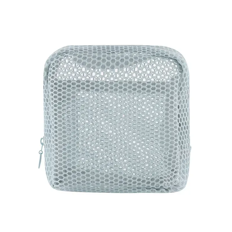 petit sac de maquillage en maille pour femmes, pochette carrée transparente et légère, organisateur de cosmétiques de voyage pour rouge à lèvres et étui à coussin