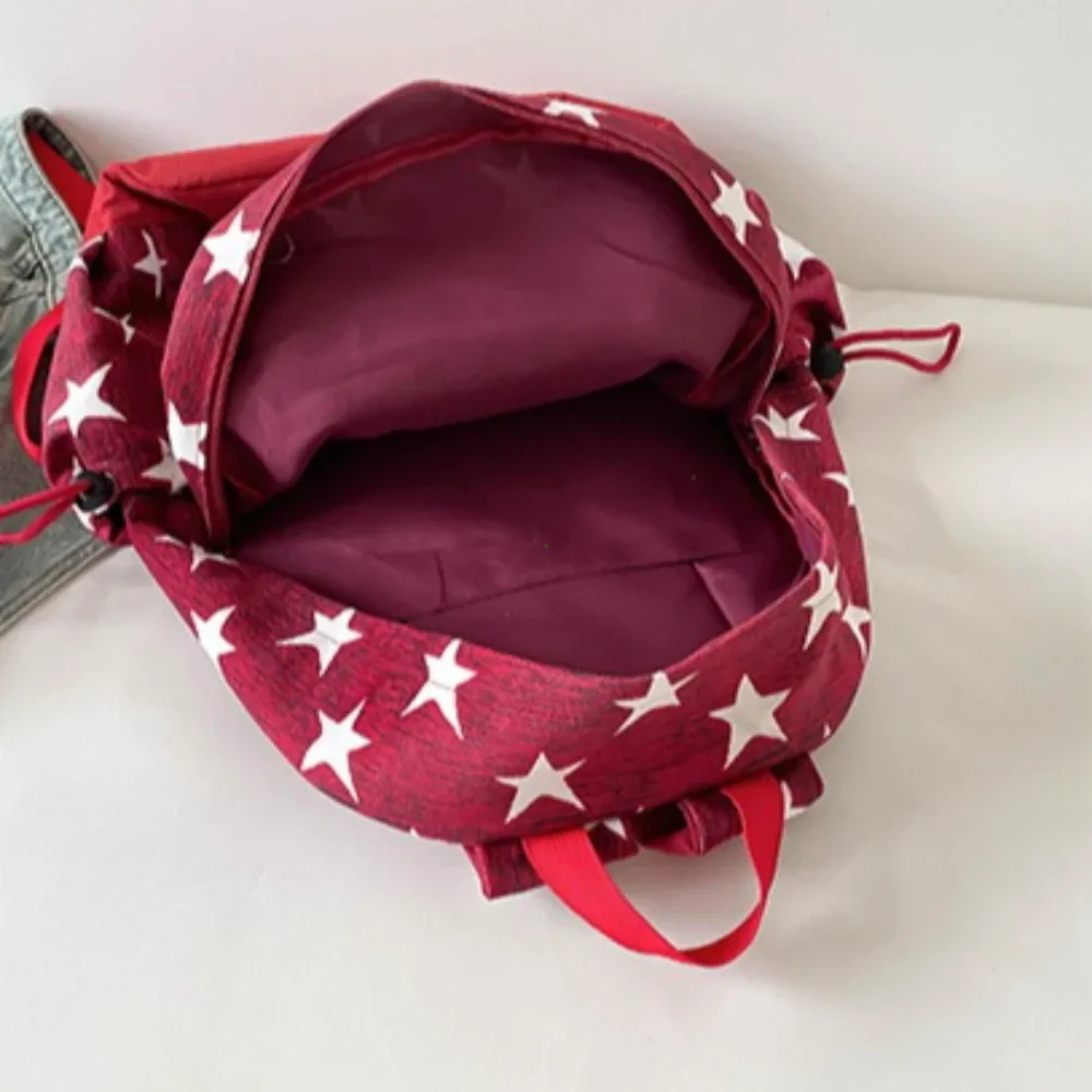 sacs à dos vintage grande capacité pour hommes, style grunge, tendance y2k, esthétique, avec lettres étoiles, simples et polyvalents, pour l'école et les femmes
