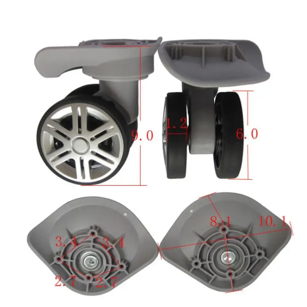 roues bagage caoutchouc silencieuses ergonomiques transport facilité jantes argentées pneus noirs accessoire voyage noir