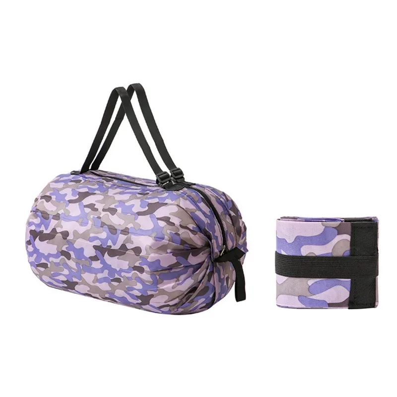sacs de courses pliables, sac de rangement pliable avec poignée, sacs à main de camouflage de voyage portables, sac en nylon de grande capacité