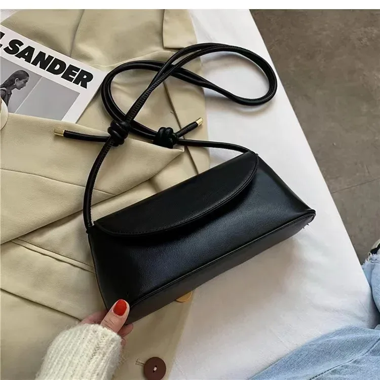 sac à bandoulière français simple en cuir pu pour femmes, couleur unie, petit sac carré à la mode sous les bras