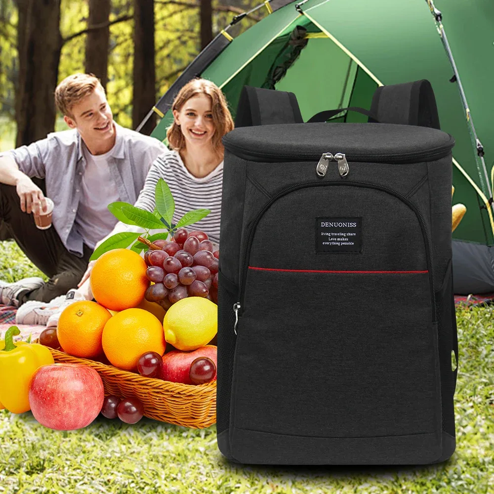 denuoniss 20l sac à dos isotherme thermique multicouche sac à dos isolé étanche sac anti-fuite pique-nique en plein air et ouvre-bouteille
