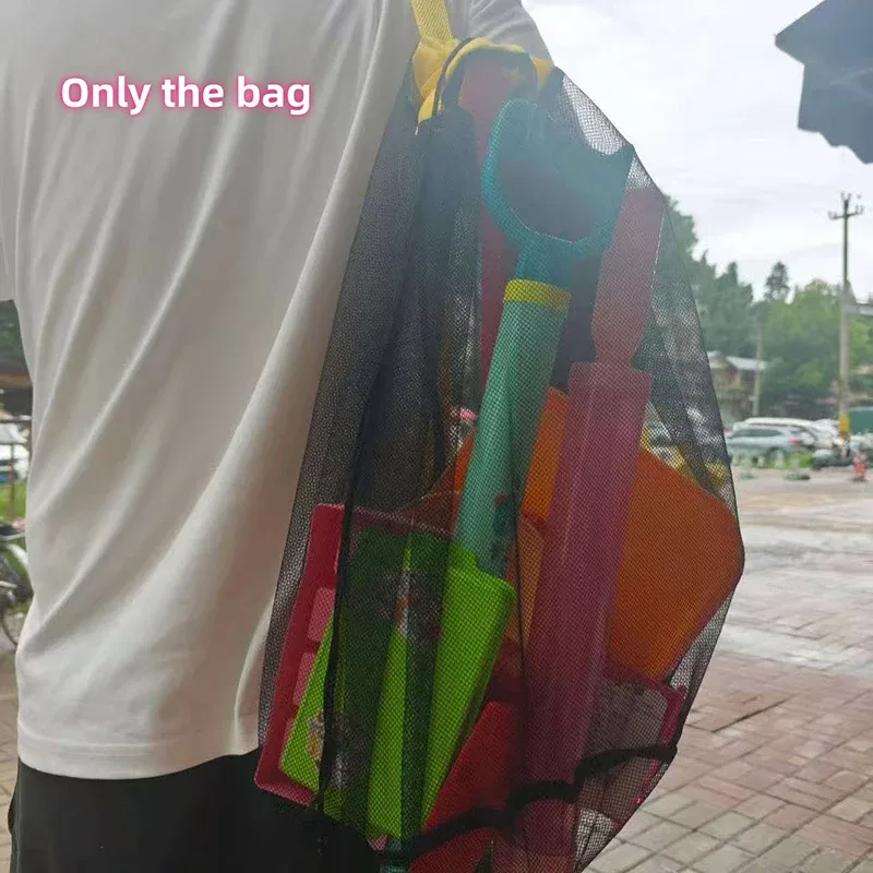 sac de rangement pour jouets de plage, grande capacité, en maille, pour piscine et plage, sac à dos étanche à l'eau pour femmes, idéal pour les jeux aquatiques en extérieur, avec cordon de serrage