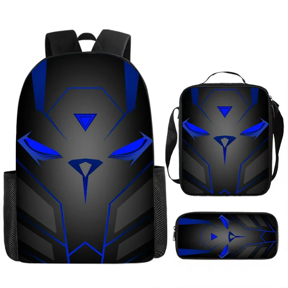 sacs d'école de luxe originaux et cool de style mécanique, imprimés en 3d, lot de 3 pièces : sac à dos pour ordinateur portable, sac à déjeuner et trousse à crayons
