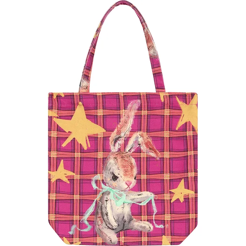 elfsack 2025 automne nouveauté y2k coloré peint à la main animal sac fourre-tout original art impression toile sac à bandoulière pour femme