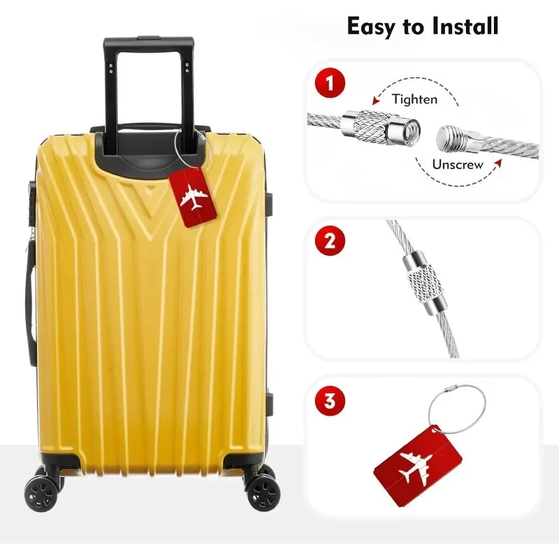 étiquette de bagage distinctive anti-perte en alliage d'aluminium, petite, couleur unie, avec nom, accessoires de carte d'identité de voyage
