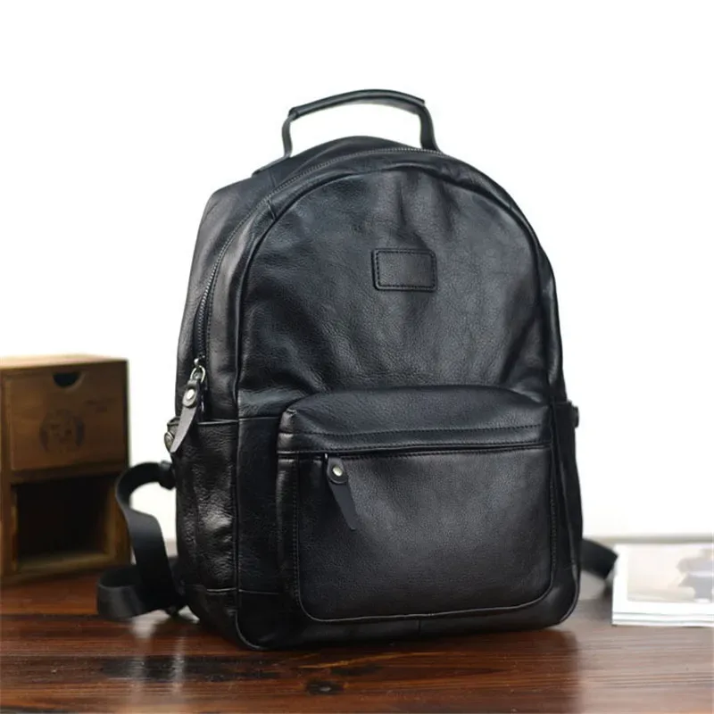 pndme – sac à dos vintage en cuir véritable pour hommes et femmes, sac de voyage de bonne qualité, simple, en cuir de vache naturel, pour ordinateur portable