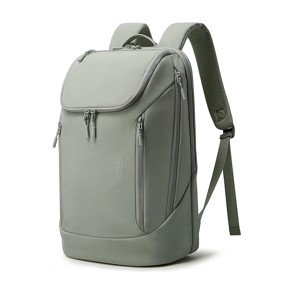 sac dos nylon unisexe noir gris bleu fermeture éclair motif solide détails métalliques tissu résistant transport journalier voyage affaires
