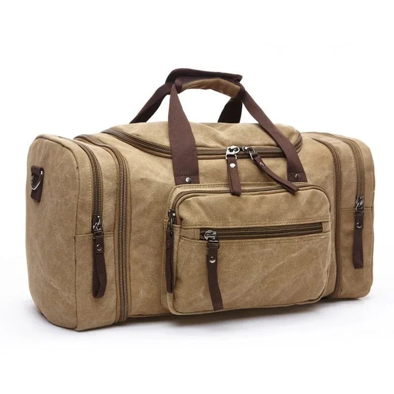 sacs de voyage élégants en toile vintage, sacs de voyage à grande capacité, sacs de cabine, sacs de sport pour hommes, sacs fourre-tout de voyage, sacs de week-end