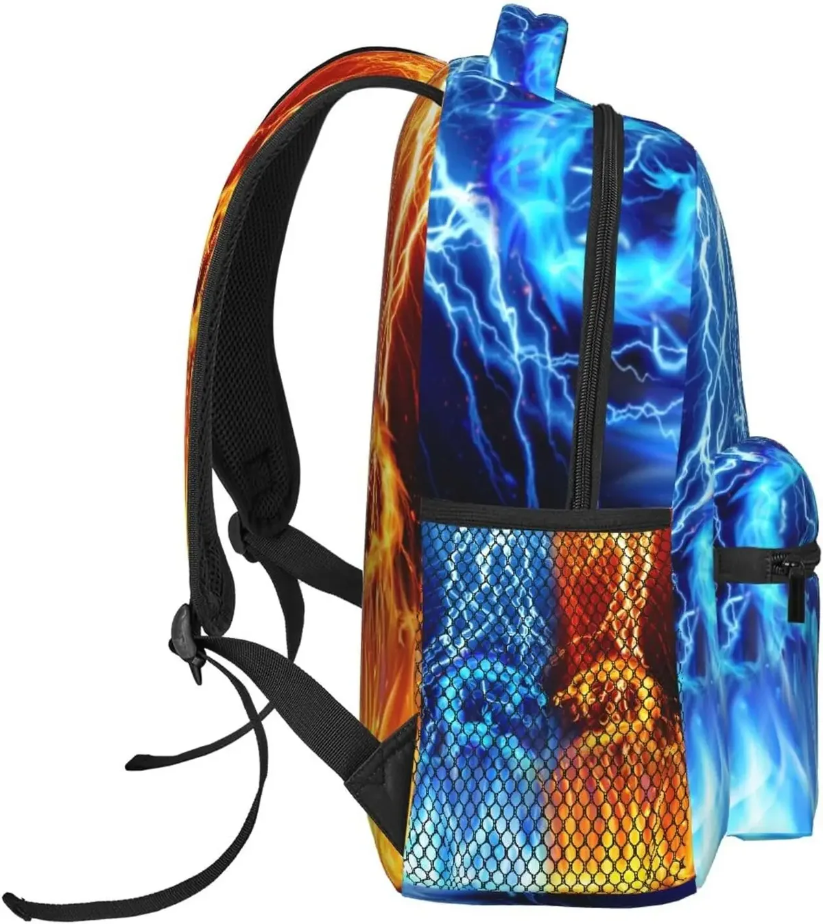 sac à dos dragon de feu rouge et bleu pour garçons âgés de 4 à 12 ans, sac à dos cool lightning, sac à livres animal pour enfants de 2e, 3e, 4e, 5e et 6e année