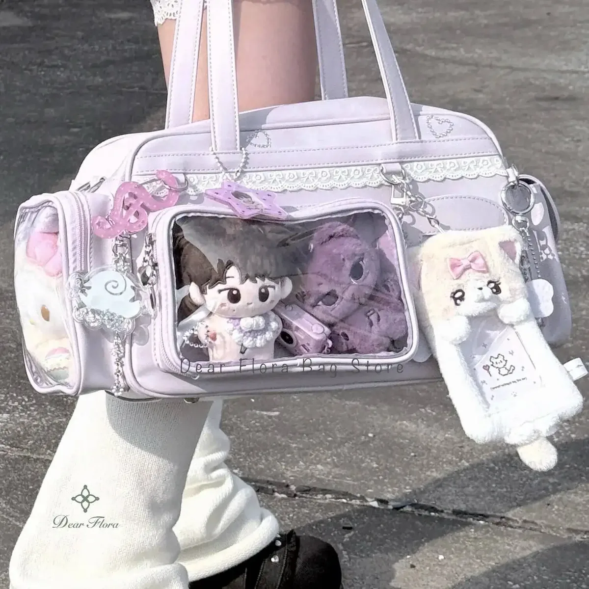 y2k nouveau sac ita de concert jk sac à bandoulière de grande capacité mignon fille sac à dos transparent exposition bricolage badge affichage sac à bandoulière