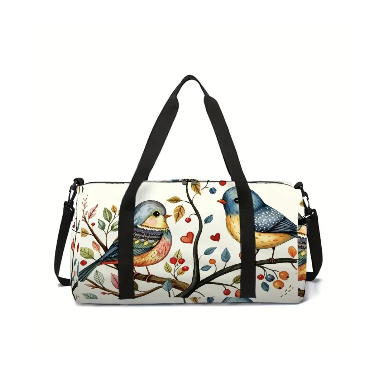 sac de voyage scolaire à motif d'oiseaux et de chats, grande capacité, sac à bagages plat 2d, dessin animé, meilleur cadeau pour garçons et filles, style tendance