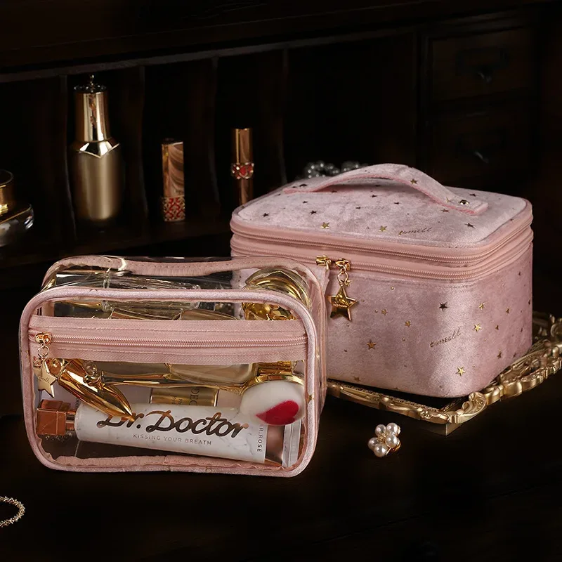 sac de maquillage portable pour femmes, organiseur de cosmétiques de grande capacité, sac de rangement pour produits de soin de la peau, trousse de toilette pour les voyages et les déplacements professionnels