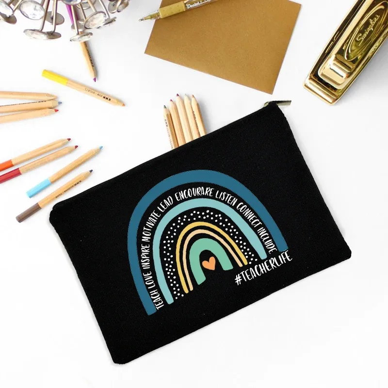 trousse de maquillage fête des enseignants meilleur cadeau trousse de survie pour enseignants trousse de maquillage pochette à crayons préscolaire primaire diplôme d'études secondaires retour à l'école