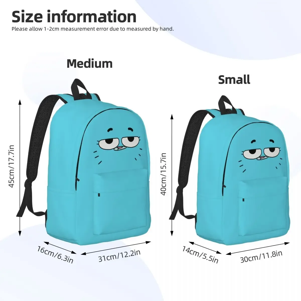 sac à dos de dessin animé gum ball watterson pour garçons et filles, sac d'école pour étudiants, sac à dos en toile the amazing world of canvas, sac de voyage pour la maternelle