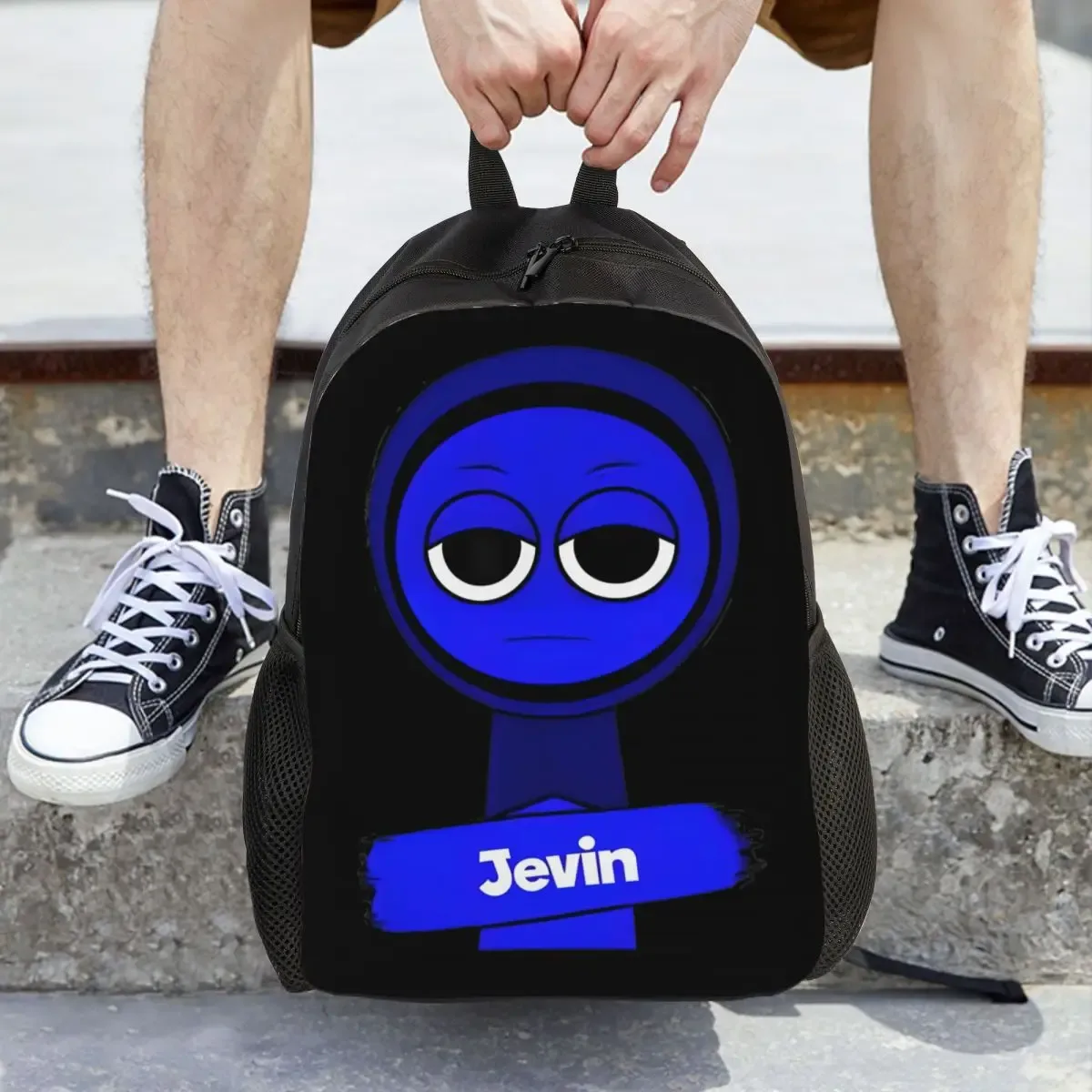 sprunki jevin drôle sac à dos décontracté léger lycée randonnée voyage sac à dos pour hommes femmes ordinateur portable sac à bandoulière