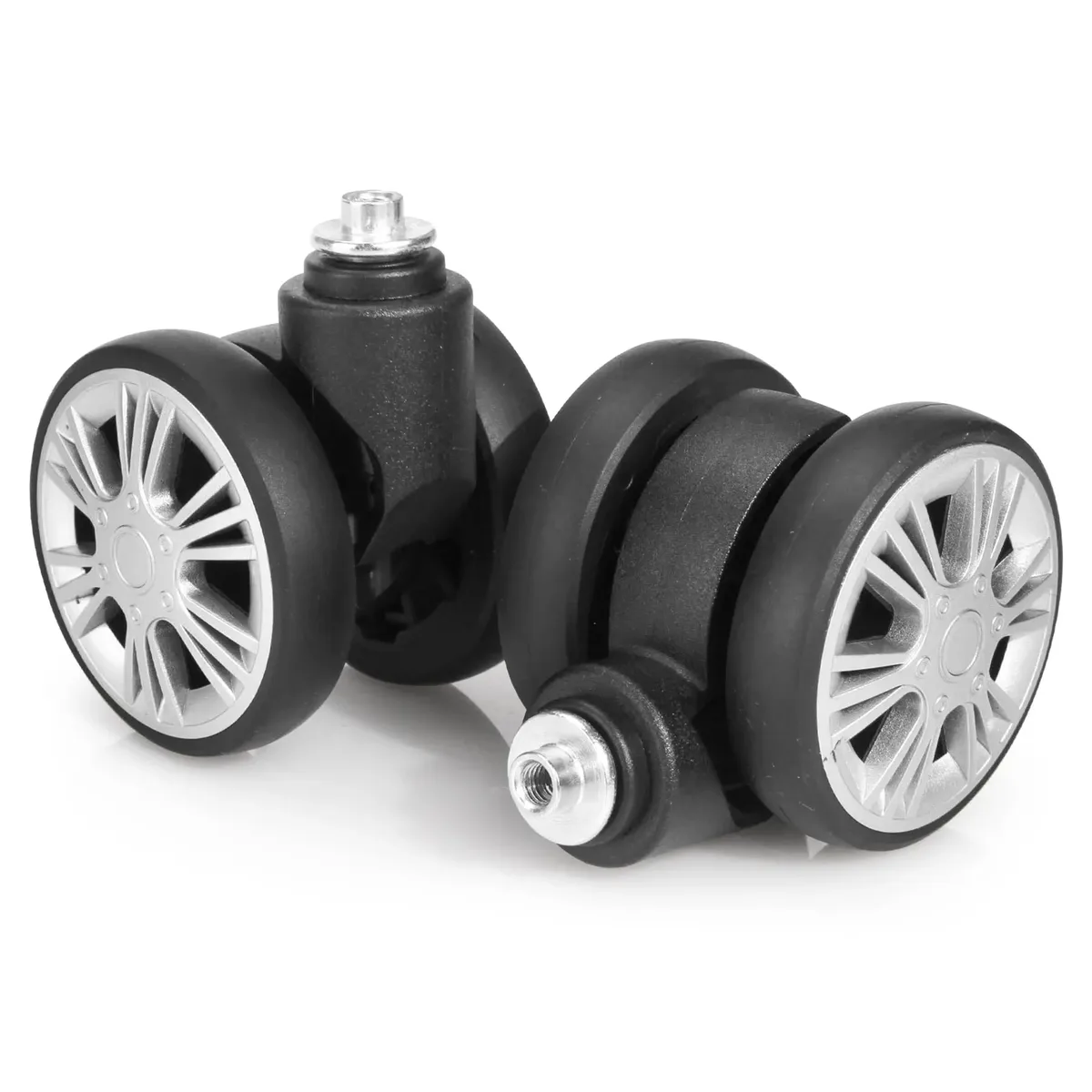 guguluza 2 pièces stln-5 chariot roulette bagages roues de remplacement valise de voyage roue double rangée 360 ° roulettes de réparation spinner