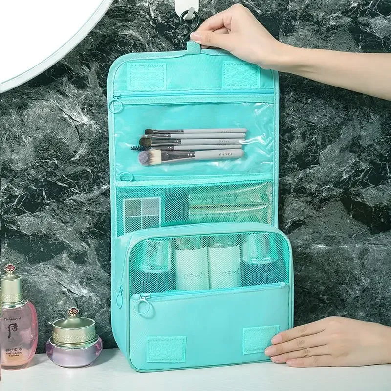 sac de lavage à crochet de voyage multifonctionnel, sac de rangement de cosmétiques
