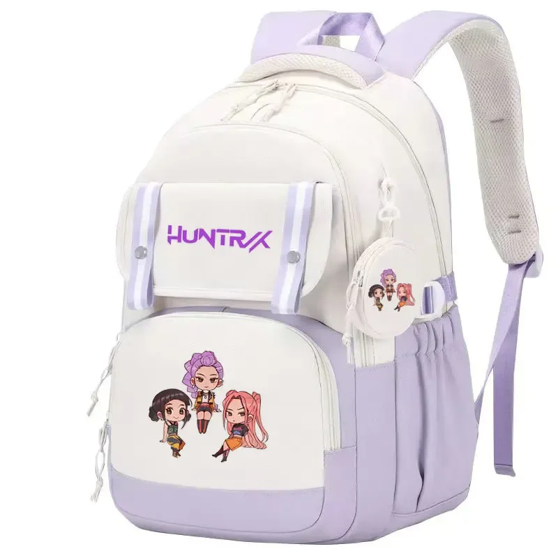 mochila kpop demon hunters – sac à dos imprimé léger, cartable pour fille, sac de voyage décontracté pour les déplacements