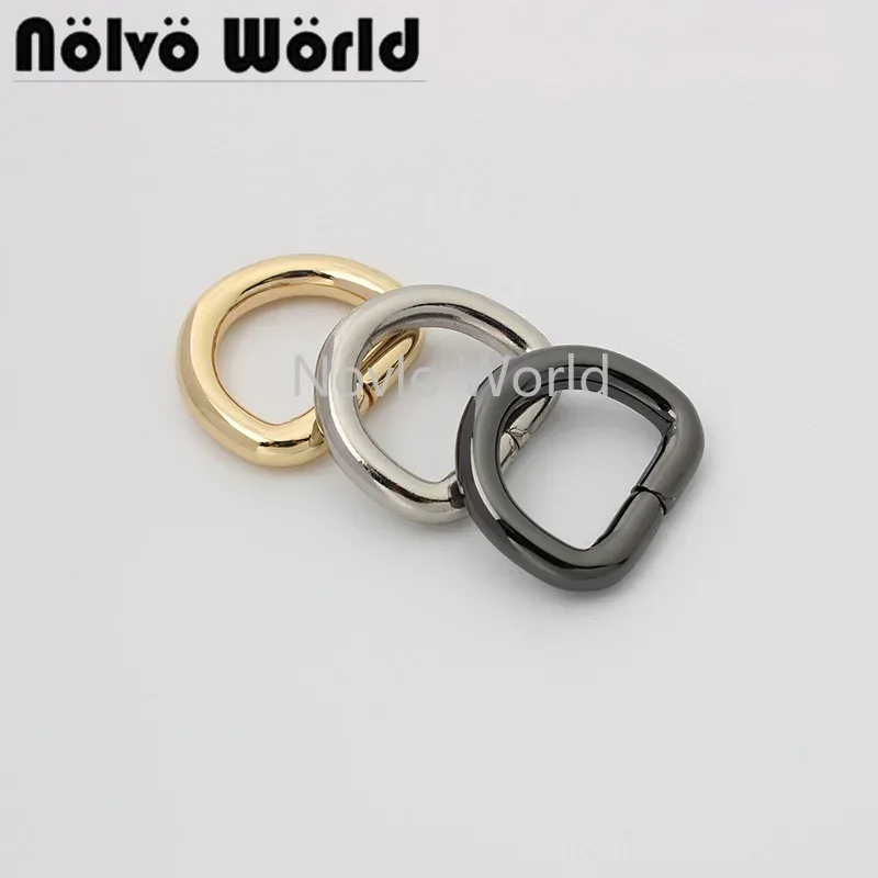 anneau en d non soudé en or rose, 50 pièces, 7 tailles, fil de 4.0mm, 16-20-25-32-38mm, pour valise, anneau en d à bord rond, accessoires pour sac à main