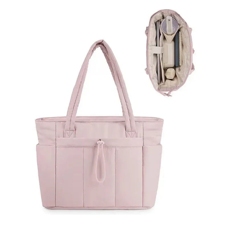 sac fourre-tout léger et portable pour femmes, sac de voyage matelassé, sac à bandoulière décontracté en noir et kaki, petits sacs fourre-tout pour femmes