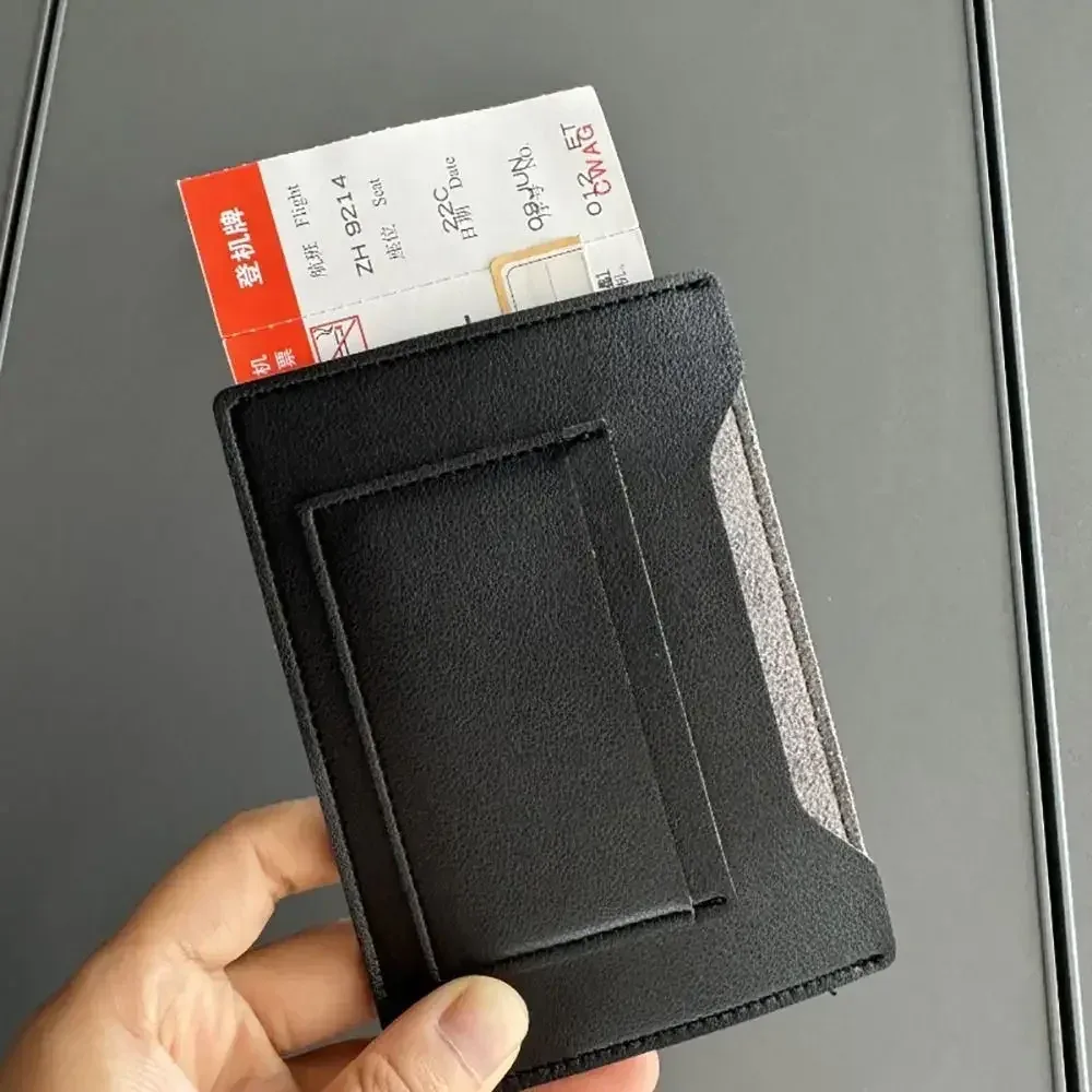 porte-passeport rfid étanche, portefeuille de voyage de grande capacité avec multi-fentes pour cartes d'identité, espèces et certificats, porte-monnaie en cuir pu