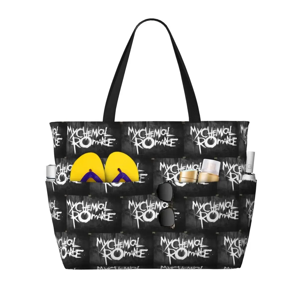 sac fourre-tout de plage mcr band punk rock my chemical romance, sac de sport, de yoga, grand sac fourre-tout pour femmes, sac de voyage, sac de fitness