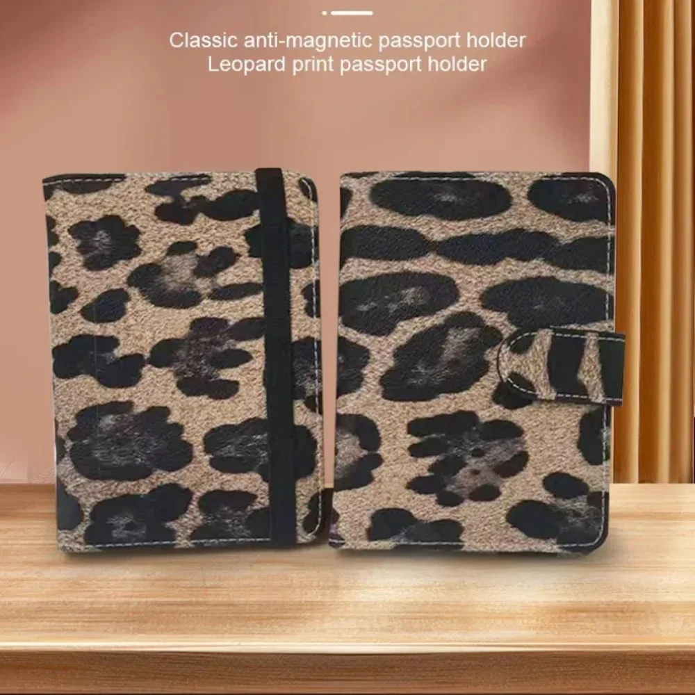 Porte-passeport en PU, étanche, plusieurs fentes pour cartes, housse pour passeport, sacs de protection pour billets léopard marron, accessoires de voyage