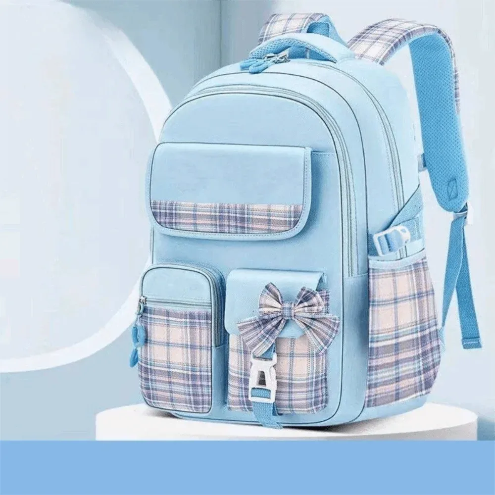 sac à dos scolaire grande capacité à carreaux, léger et respirant, pour étudiants et enfants, idéal pour la rentrée scolaire